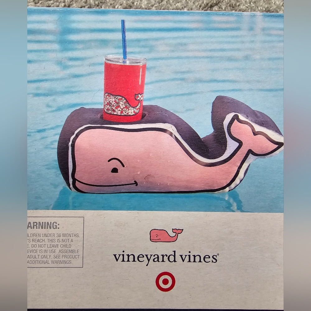 Vineyard Vines Inflatable Drink Holder Pink Whale Pool Float Target